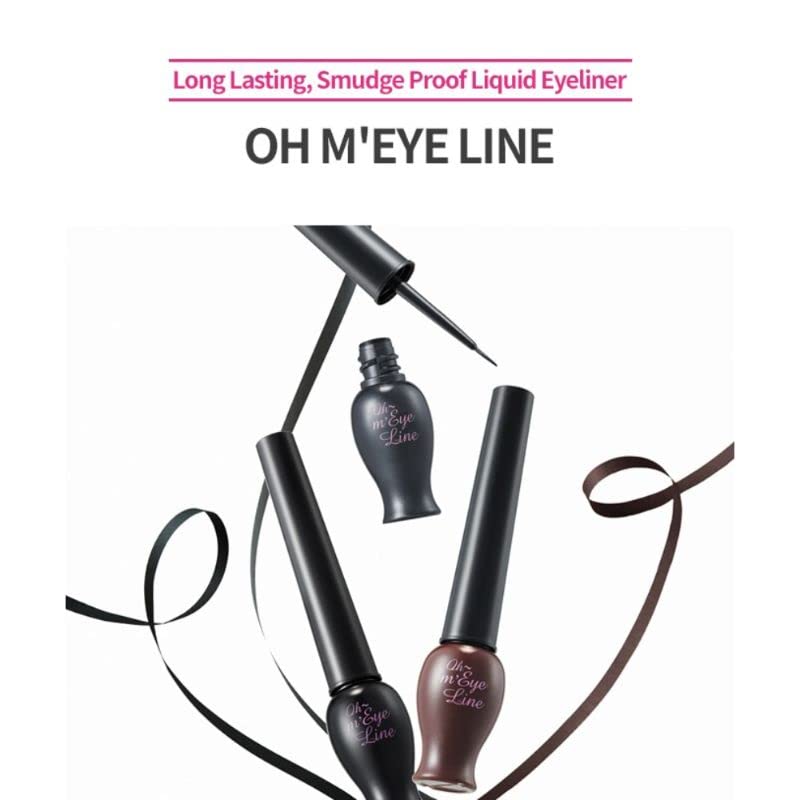 Image of ETUDE Oh My Eye Luminous Liquid Eye Liner| Waterproof, Smudgeproof & Long Lasting|Quick Drying Eye Liner|Easy & Precise Application|Lasts Up To 10 Hours| Korean Makeup|Brown,5Ml (Pack of 2)