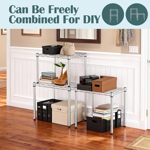 Image of 1-Tier Wire Shelving Unit, Stackable Metal Storage Shelves, Versatile Utility Shelves & Wire Rack for Garage Shelving, Pantry Shelves, Office, Living Room, Garage,Silver