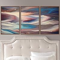 3 Piece Framed Canvas Wall Art Abstract Fluids Canvas Prints Home Artwork Decoration for Living Room,Bedroom - 16