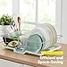 Sweet Home Collection Space-Saving 3-Piece Dish Drainer Rack Set: Efficient Kitchen Organizer for Quick Drying and Storage - Includes Cutlery Holder and Drainboard - Maximize Countertop Space, Mint