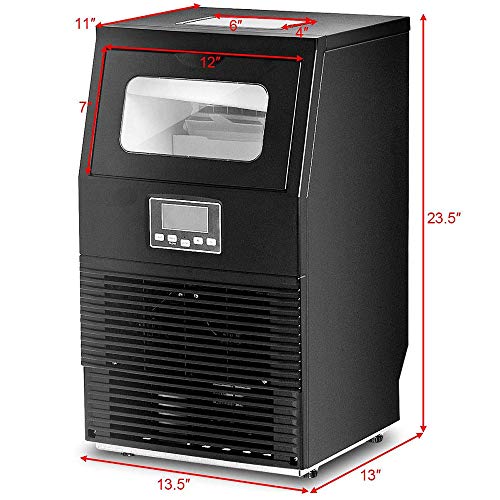 Ice Makers Machine Countertop, Commercial Ice Cube Maker, Macht 61 Pfund Eis in 24 Stunden-Eiswürfel fertig in 12… – Bild 6