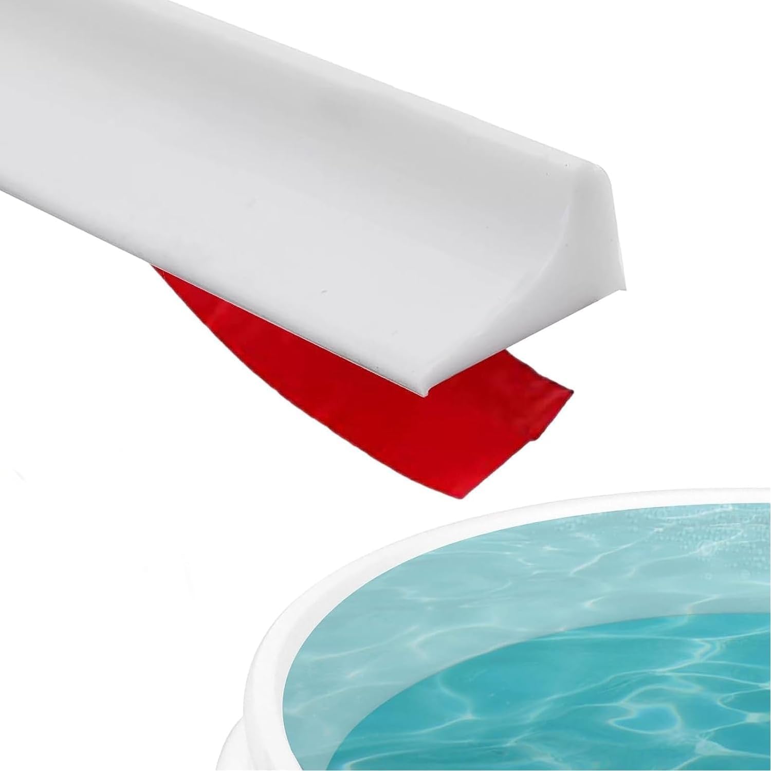 Drofail 2 Meter Shower Threshold Water Dam, Keep Water in Shower or Countertop Dry, Apply Toapply to Countertop, Shower, Bathroom, Bathtub Self Adhesive Seal Strip Edge – White