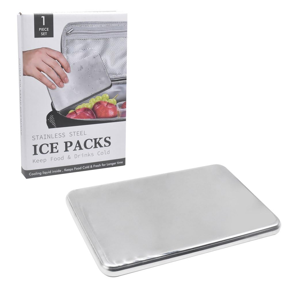 Hrippy Reusable Round Stainless Steel Ice Pack, Cooler for Lunch Bento Box Travel Refrigeration Use