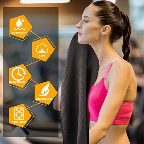 Sunland Microfiber Sports Workout Towels Fast Drying Fitness Sweat Towels For Men & Women Lightweight Multi-Purpose Gym Exercise Towels 3 Pack 16Inch X 32Inch #TOP7