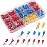 AEDIKO 280pcs Cold Pressed Terminal Insulated Quick Connecting Terminal Electrical Crimp Cold Pressed Terminals Assortment Kit