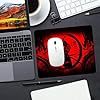 Japanese Samurai Gaming Mouse Pad for Laptop, Cool Anime Red Black Dragon Mousepad, Computer Pad for Player Office, 9.5 X 7.9 Inch - Image 4