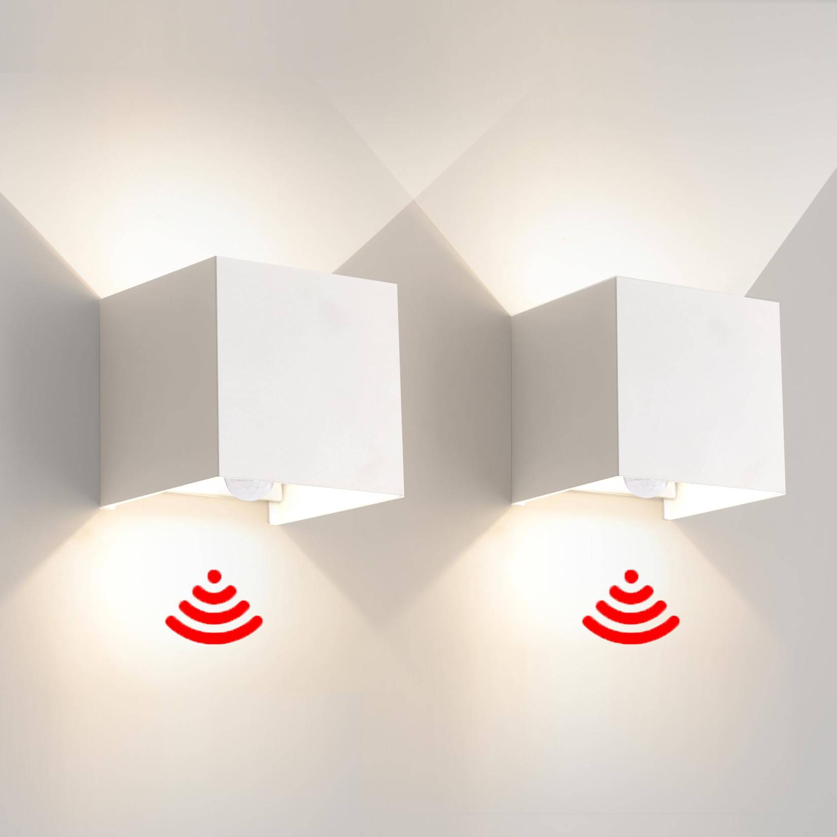 2 Pcs Aplique de Pared Exterior Interior Bombilla LED G9 Reemplazable IP65 Impermeable Lámparas de Pared 3000K Luz Cálido Apliques de exterior cuadrada de aluminio Ángulo de luz ajustable Antracita — view 17