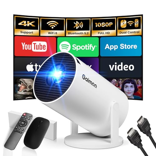 [2025 Modelo & App integrada] Proyector Portátil Soporte 4K 1080P Mini Proyector Dual Control con Ratón...