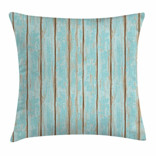 Lunarable Wood Print Throw Pillow Cushion Cover, Old Fashioned We...
