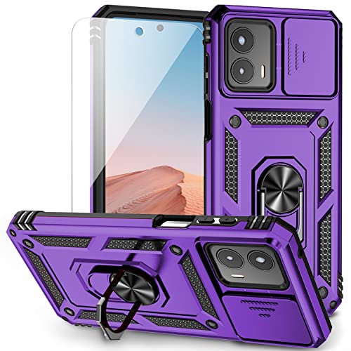 Coque Moto G 5G 2023 anti-chute protège écran violet intégrale