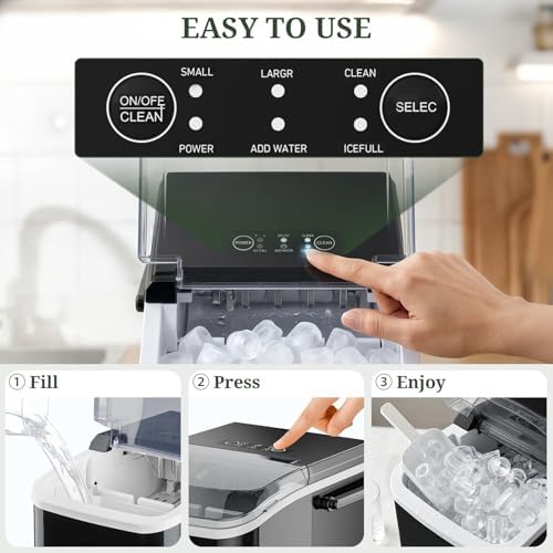 Ice Maker Portable Countertop with Handle, Basket & Scoop, 26Lbs/24Hrs - 5