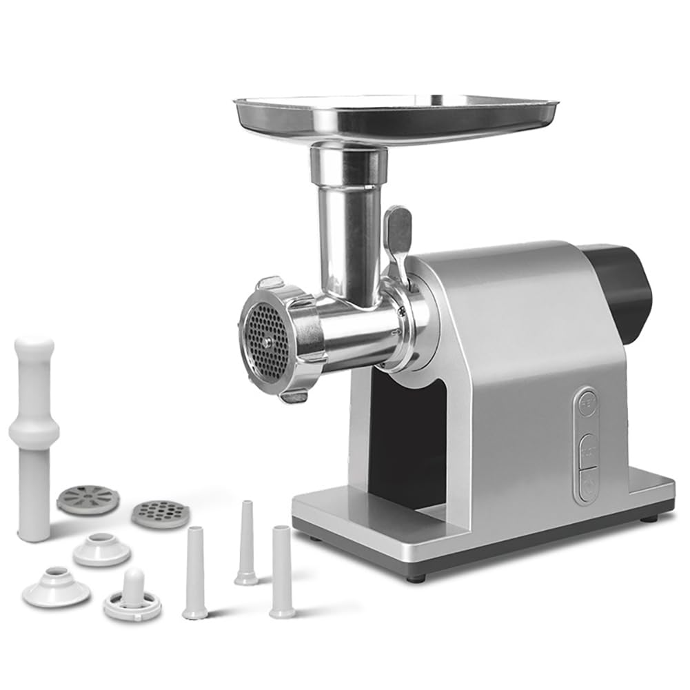 UMJIGF 2000W Meat Grinder Electric, Meat Mincer Machine, Food Grinder Sausage Maker with 3 Cutting Plates, Sausage Stuffer Tube Kit, Home Kitchen Stuffing Meat Blender,