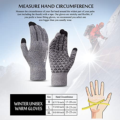Trendoux TDST02 Winter Gloves, Knit Warm Texting Touch Screen Gloves For Men Women thumb #4