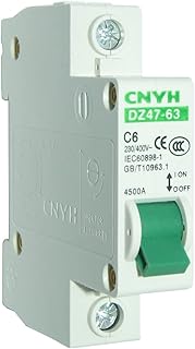 Miniature Circuit Breaker DZ47-63 C6 DIN Rail Mount Circuit Breaker Low-Voltage 6A 110/230/400V 1 Pole