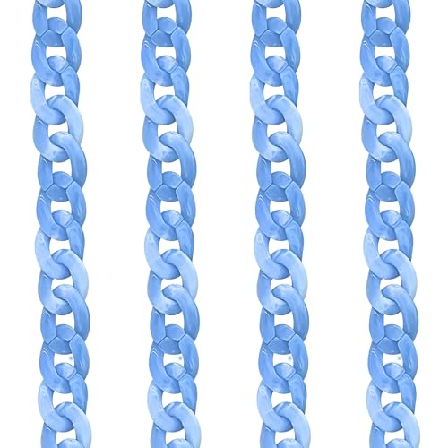 Image of SATRA TRADERS Matt Translucent Acrylic Chains for Jewelry Making, Handbags, Sunglasses, Crafts & DIY Projects | Size : 16mm | Qty : 1mtr | AC08 | Blue