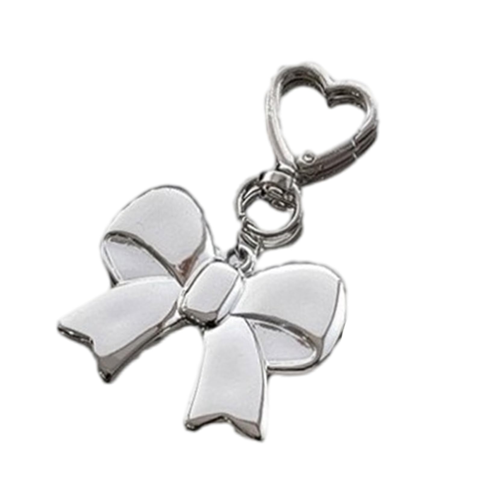 Vdaxvme Unisex Kids Silver [Vdaxvme] Sweet Bow Keychain Car Chain Bowknot Keyring Bag Charm Handbag Charm Lovely Heart Keychain Phone Key Ring Sweet Bowes Keychain Pendant Bowknot Chain Bag,