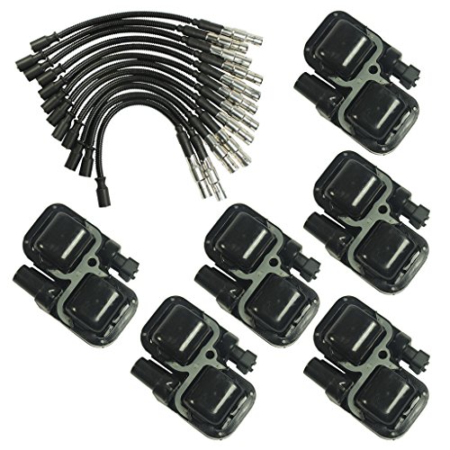 JDMSPEED New Ignition Spark Coils With Plug Wire Sets Replacement For Mercedes-Benz C CL CLK ML Class