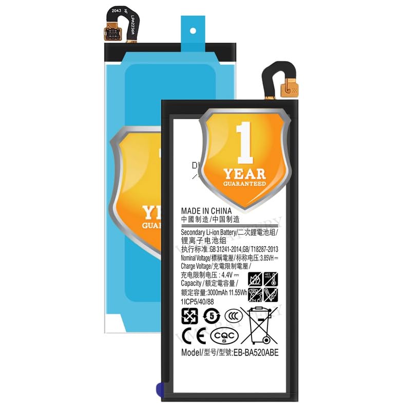Image of Original EB-BA520ABE Battery Compatible for Samsung Galaxy A5 (2017) (SM-A520F) - (3000mAh) - 1 Year Warranty K7