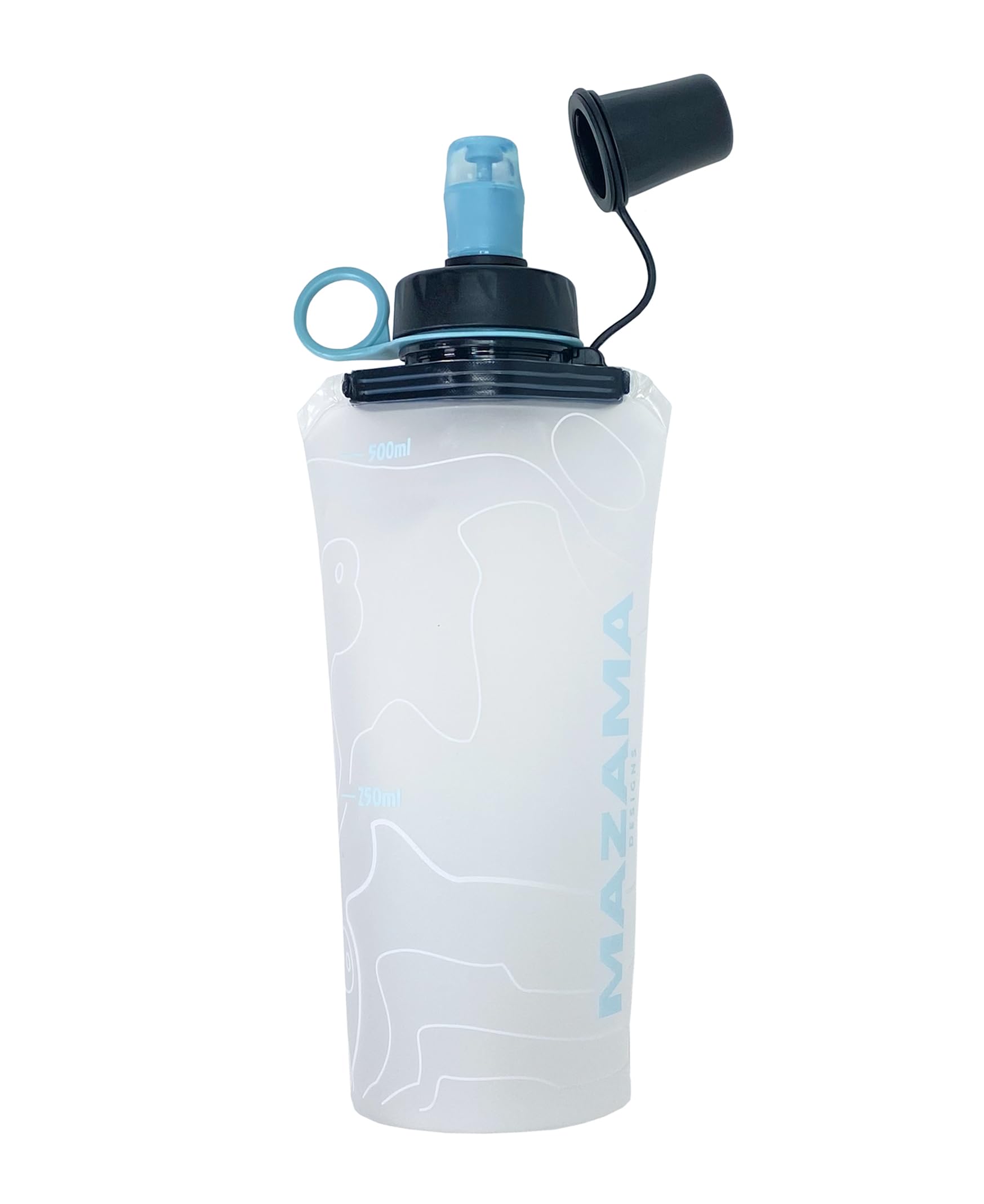 Mazama Aqua Bend Collapsible Soft Sport Water Bottle/Flask/Canteen. Ultralight and Eco-Friendly. Ideal for Running, Hiking, Cycling, Climbing. Fits