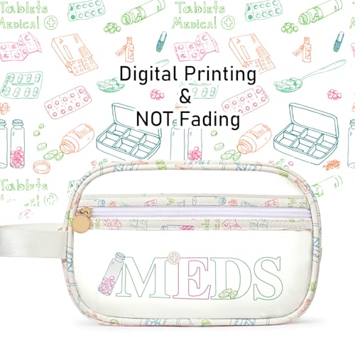Image of COSHAYSOO Clear MEDS Bag Medicine Travel Case Pill Pouches for Traveling Small Medication Organizer Purse for Women Teen Girls, Car Emergency Medicine Kit Accessories Airplane Park Trip Essentials