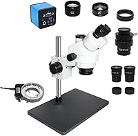 Vista 1 de Microscope Accessories Kit for Adult 38MP Compatible USB Microscopio Camera 3.5X-90X Simul-Focal Trinocular Stereo Microscope for Soldering PCB