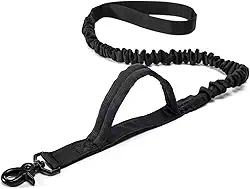 Guia Elástica para Cachorro MADOG Alça Longa e Curta PRETA