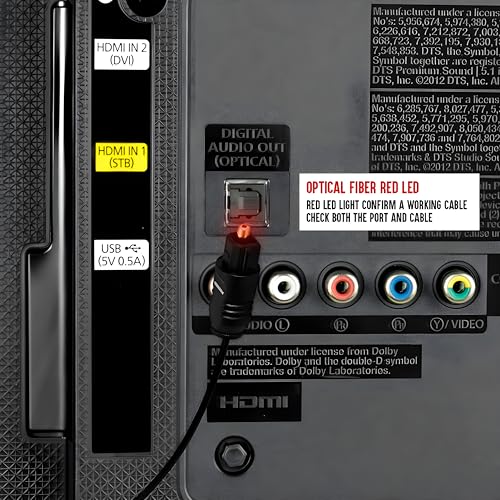 Image of 10m- 32.80Ft Audio Digital Optical Fiber Toslink Cable 3M For Support Dolby Digital Plus with 8 Channel (7.1) Audio, Smart TV, AV Receivers, Home Theater, Sound Bar, PS4 and more.