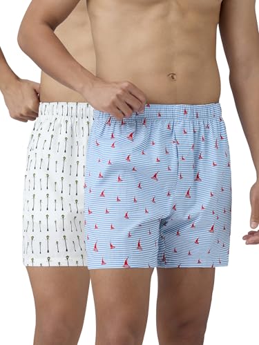 Image of XYXX Men's Remix Regular Fit Cotton Printed Boxer with Dual Pocket & No Marks Waistband (Pack of 2)