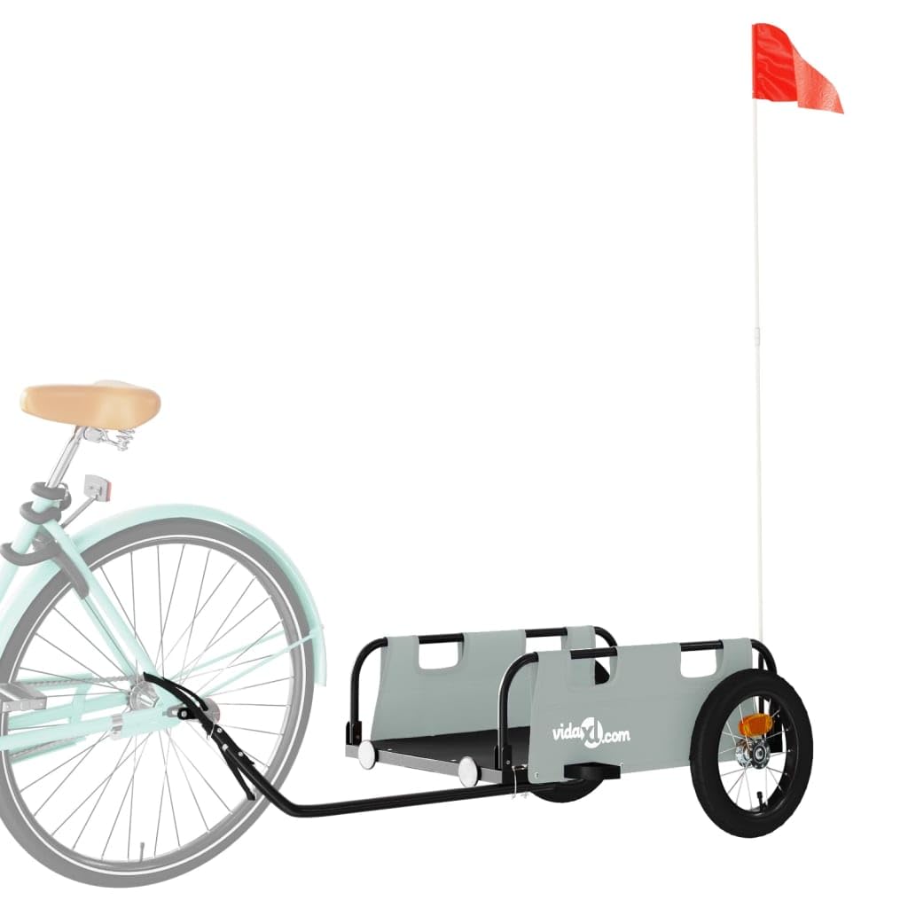 Remolque de bicicleta amarillo de tela Oxford y hierro con recubrimiento en polvo, 122 x 53 x, carga de carga, plegable con reflectores para niños, perros, cargas, transporte al aire libre y