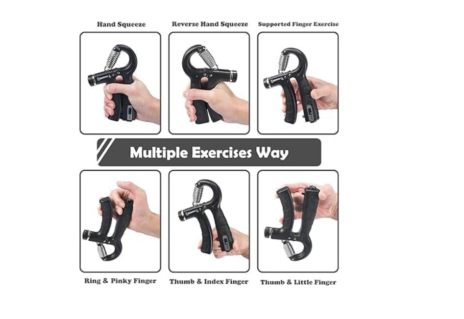 Image of Adjustable Hand Grip Strengthener, 5-60 kg Resistance, Black