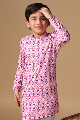 Image of Fashion Dream Boy's Cotton Blend Printed Kurta Pant Set|Kurta Set|Kurta And Pant Set|Kids Ethnic Set|Ethnic Set