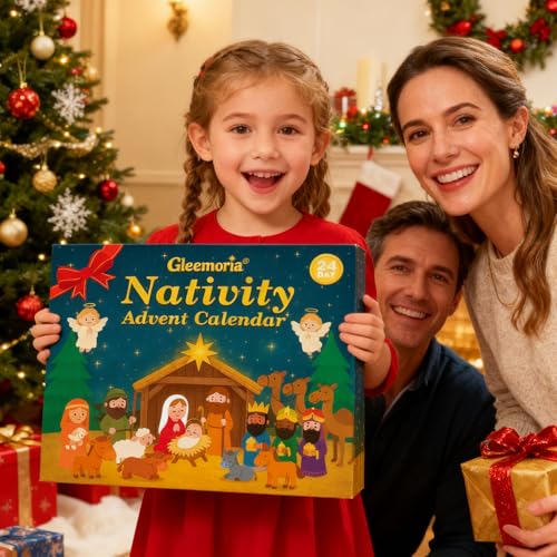 Nativity Advent Calendar 2026 Kids - 24 Days Light-Up Nativity Scene Set - image 3
