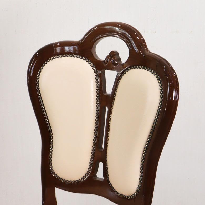 ダイニングチェア イタリア ピンクベージュ 合皮 猫脚 GIGLIO 木製