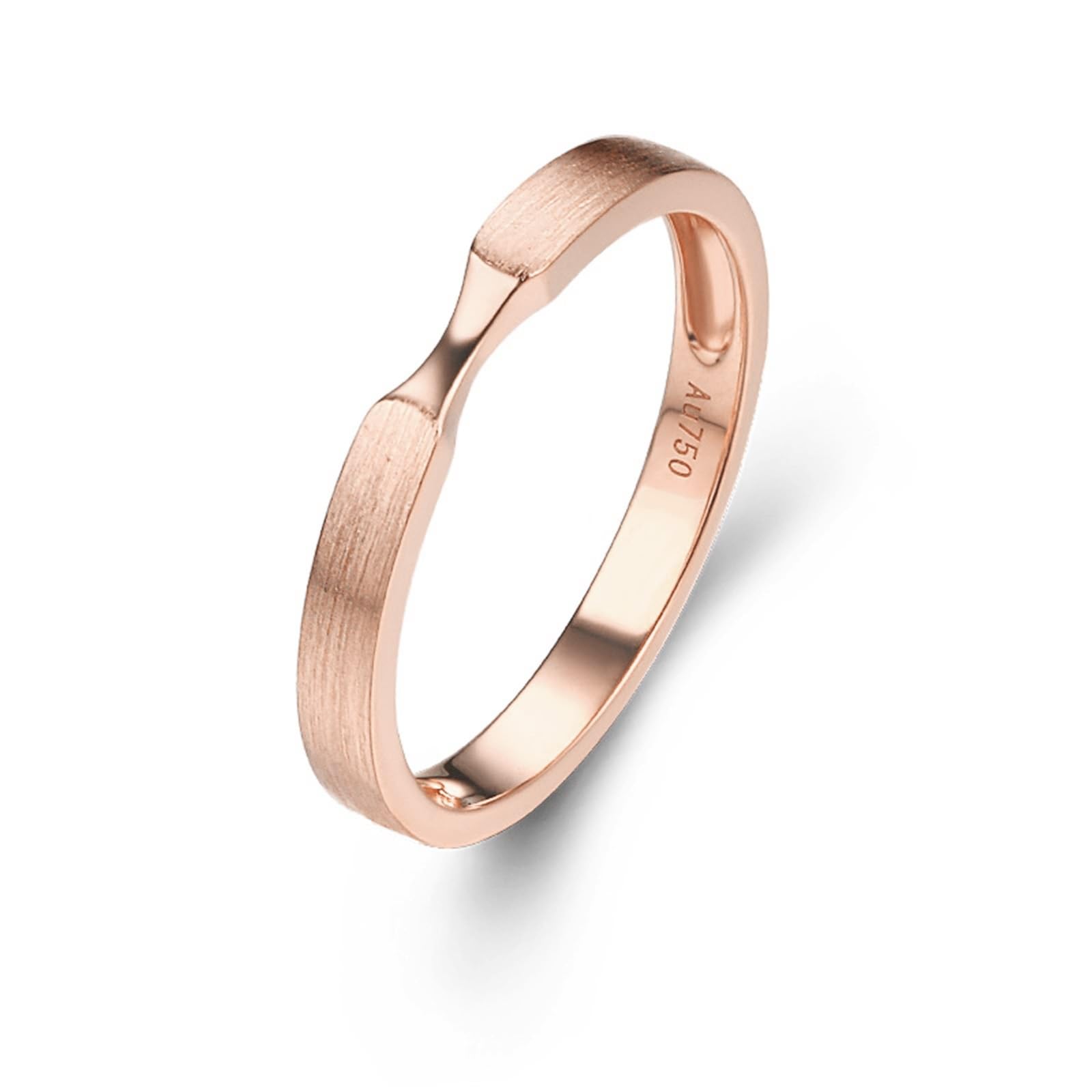 18K White Gold Womens Wedding Band, Round Wedding Bands for Women Engagement Ring