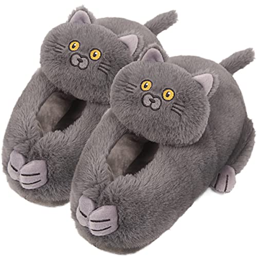 Caramella Bubble Cute Animal Slippers: Fuzzy Memory Foam Cat Slippers for Women, Plush Home Indoor/Outdoor Warm Winter House Shoes