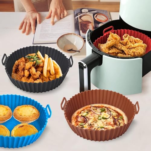 Image of Marve Airfryer Papers Disposable, 100PCS Non-Stick Parchment Paper, Air Fryer Liners for 5-8QT Air Fryer, Baking, Roasting Microwave (8 Inch Square) (Silicone Air Fryer)