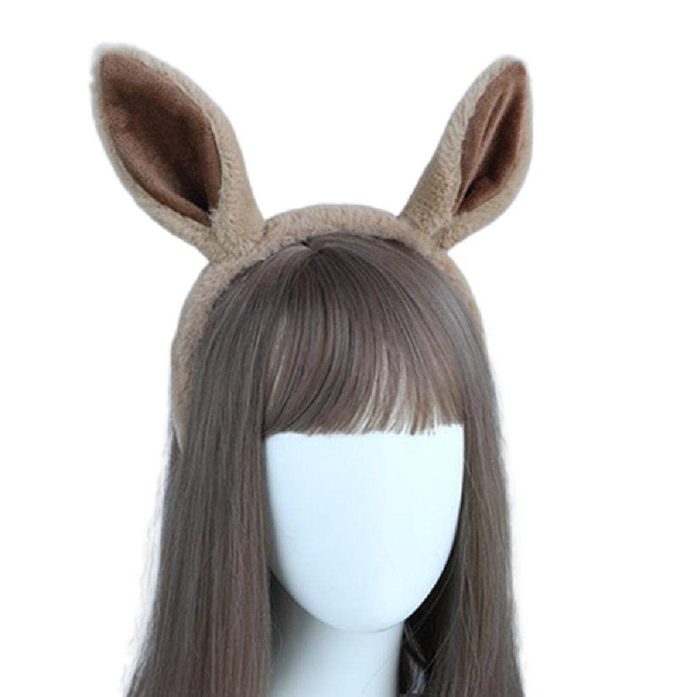 Cityfly Women's Camel Palm Animal Hair Hoop Horse Ear Headband Hand-Made Simulation Animal Ears Headband Horse Cosplay Halloween Headwear Plush Headband Kawaii