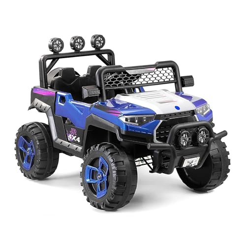 Image of Norman Jr Battery Operated 4x4 ATV Runs on Garden & Sand Surface | Jeep Toy with Remote+Steering+RGB Light+Mp3 USB Music | Rechargeable Car for Kids to Drive 3 to 12 Years | XLarge Size (Aqua Blue)