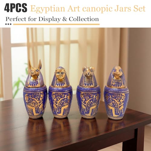 Set de 4 Figuras Decorativas Canopic Jars Egipcias miniatura 5