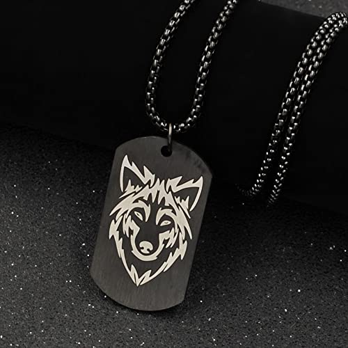 TURTLEDOVE Wolf Necklace Stainless Steel - I am Wolf Fans of Dog Tag Jewelry - Norse Fenrir Pendant of Nordic Scandinavian Amulet3