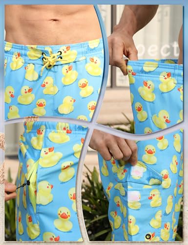 Men's Orange Solid High Rise Modern Swim Trunks with Compression Liner and Multiple Secure Pockets2