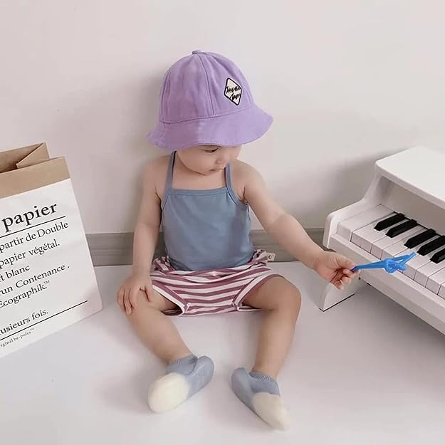 WEIRVI Kid's Multicolor Cotton and Silicon Rubber Shoes Cum Socks, Antislip Soft Sole Children's Shoes, Breathable Socks Shoes (Plain) 4 51FsUt+ 0TL