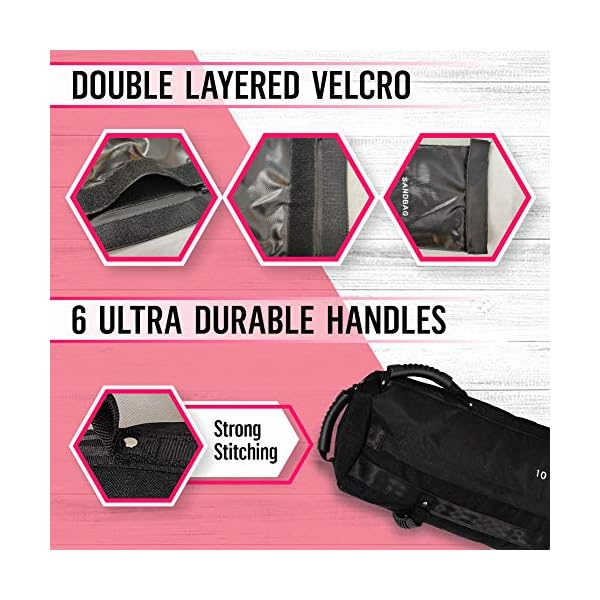 SLR-Heavy-Duty-sandbags-for-Fitness-Holds-10-to-65-LBS-with-9-Inner-Sandbags-Great-Weight-Bag-for-Crossfit-Training-with-SIX-Reinforced-Handles-Sand-NOT-Included SLR Heavy Duty sandbags for Fitness Holds 10 to 65 LBS with 9 Inner Sandbags - Great Weight Bag for Crossfit Training with SIX Reinforced Handles - Sand NOT Included