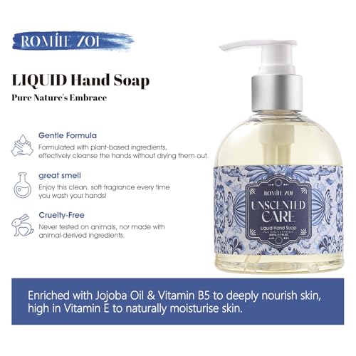 Image of ROMIIE ZOI Liquid Hand Soap with Gift Box, Unscented, Soft and Nourished Skin, 260ml / 8.7 fl.oz