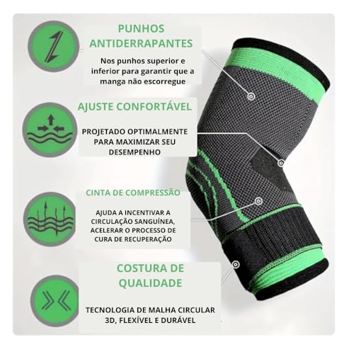 Cotoveleira Ortopédica Compressão Com Alça Confortável Faixa Exercício Academia Fitness Esporte Ajus