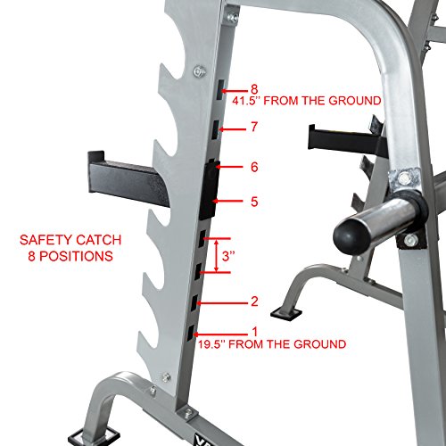 Valor Fitness BD-19 Squat Rack and Bench Press Rack with Steel Sawtooth Barbell Safety Catches