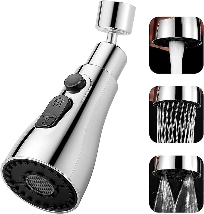 Image of Tap Extender for Kitchen Sink Universal Flexible Kitchen Faucet Rotating Water Faucet for Washbasin Flexible Tap for Easy Access Sink Sprayer Attachment (2)