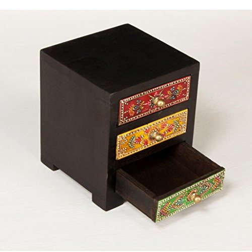 Image of Traditional Antique 3 Drawer Chest. 5x5x6 Inch