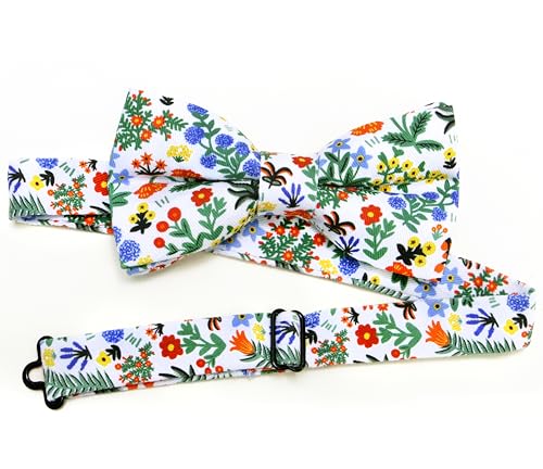 Image of Colorful Fun Pattern Pre-Tied Bow Tie Mens Floral Space Adjustable Bowtie