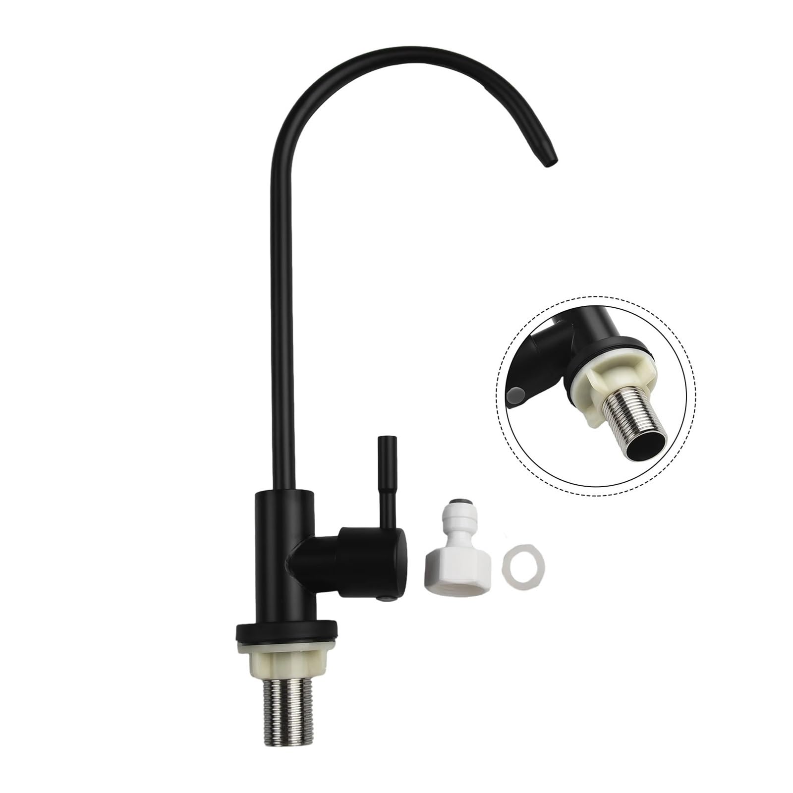 G1/2 a collo di cigno depuratore d'acqua rubinetto da cucina potabile diretta singolo purificatore d'acqua fredda potabile diretta accessori hardware rubinetto(Black)